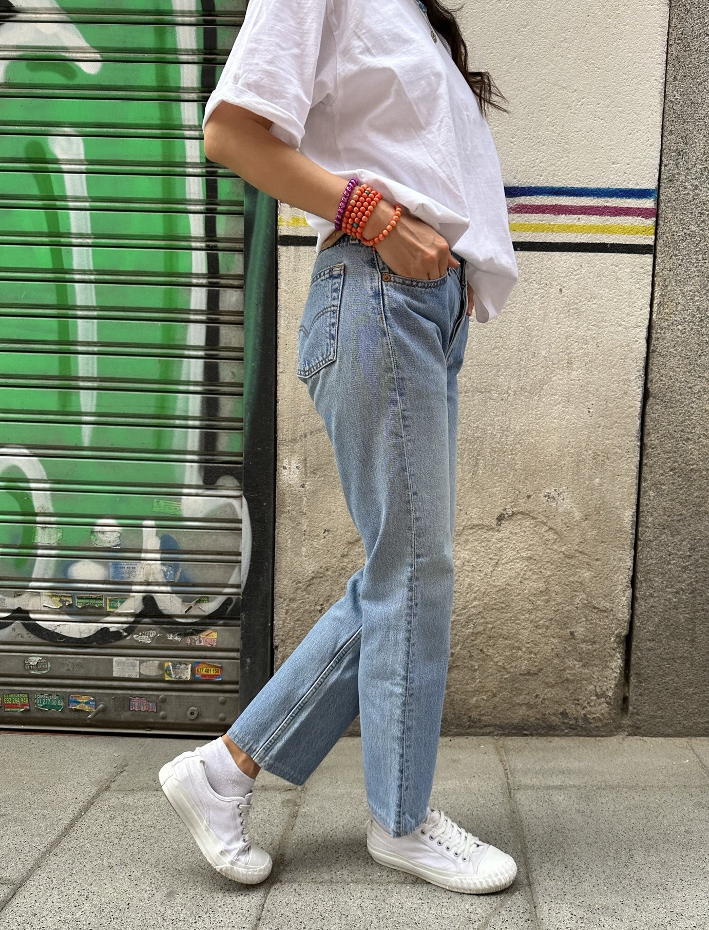 Vintage Levi’s 501 Blue Jeans 28x34 1990s Red Tab Light Wash