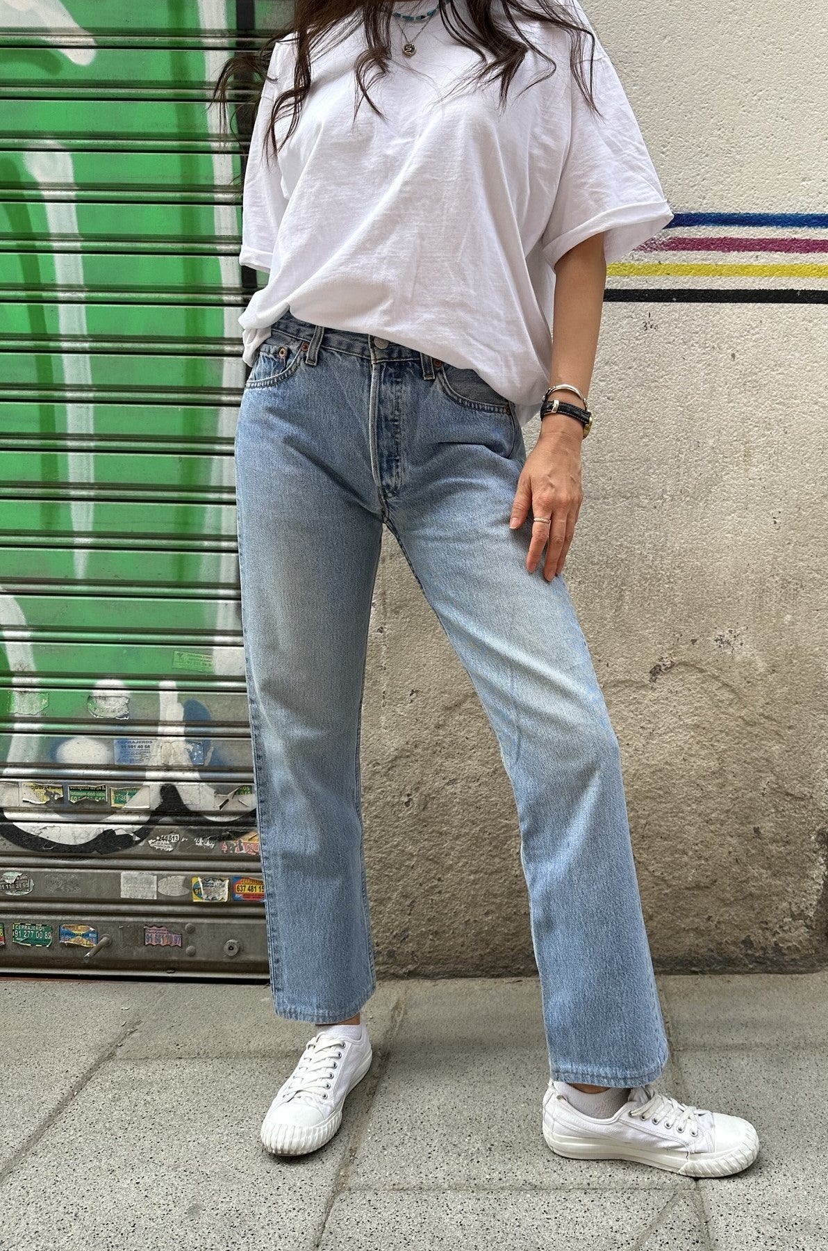 Vintage Levi’s 501 Blue Jeans 28x34 1990s Red Tab Light Wash