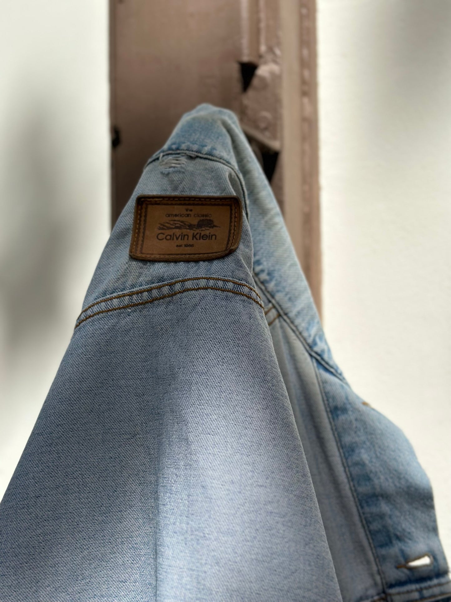 Vintage Calvin Klein Light Wash Denim Jacket Tag