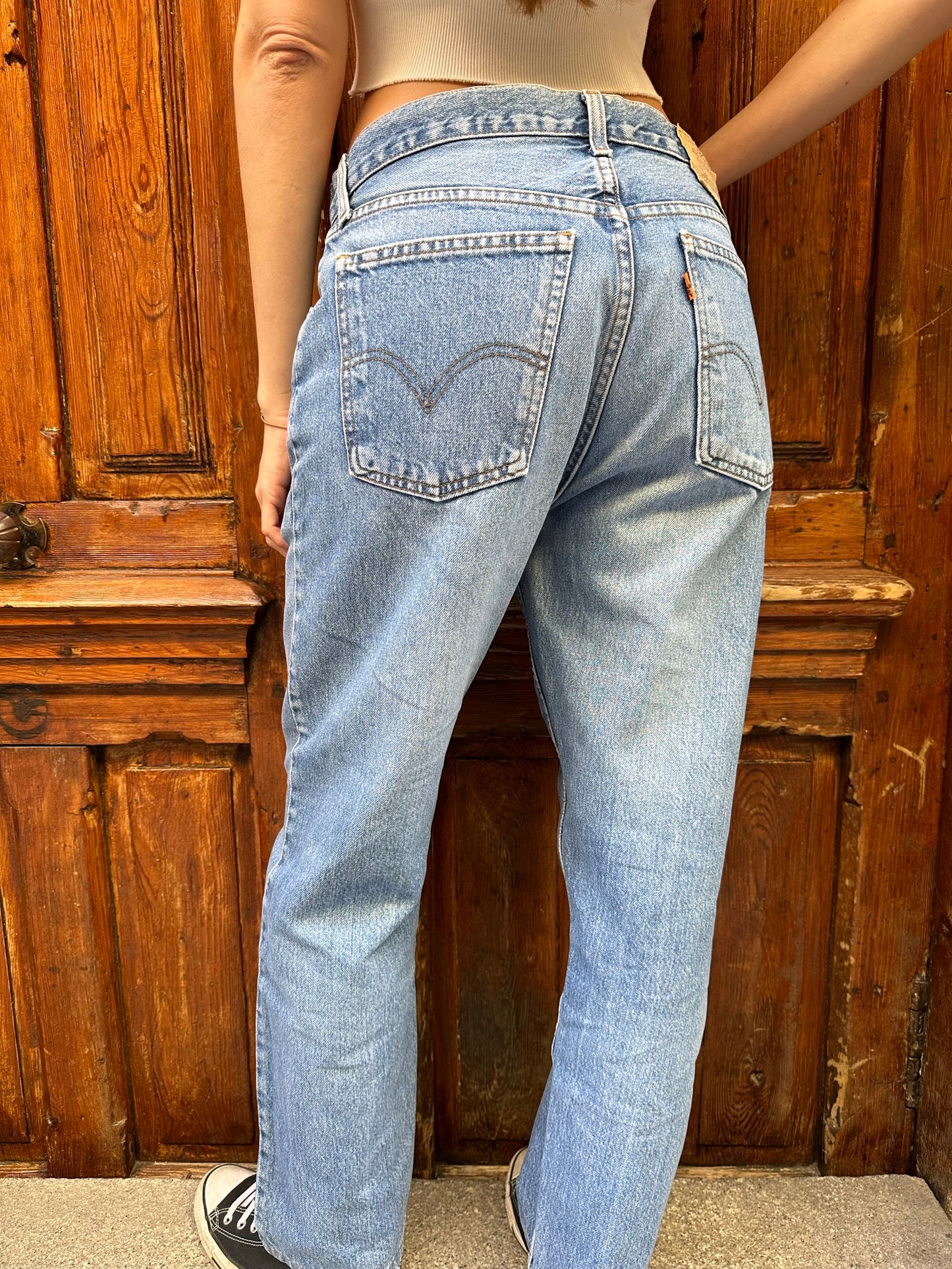 Vintage Levi's 615 Light Wash Jeans back pockets