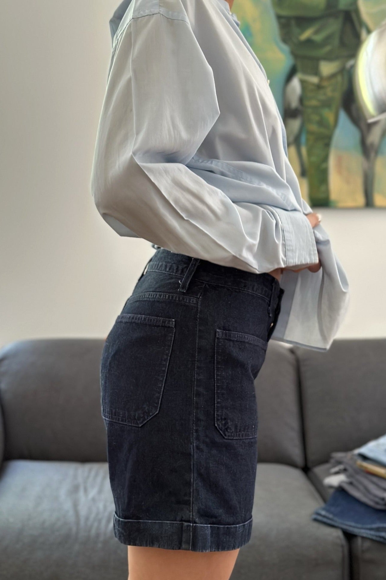 Vintage 1990s Levi's 310 Dark Wash Sailor Bermudas Side