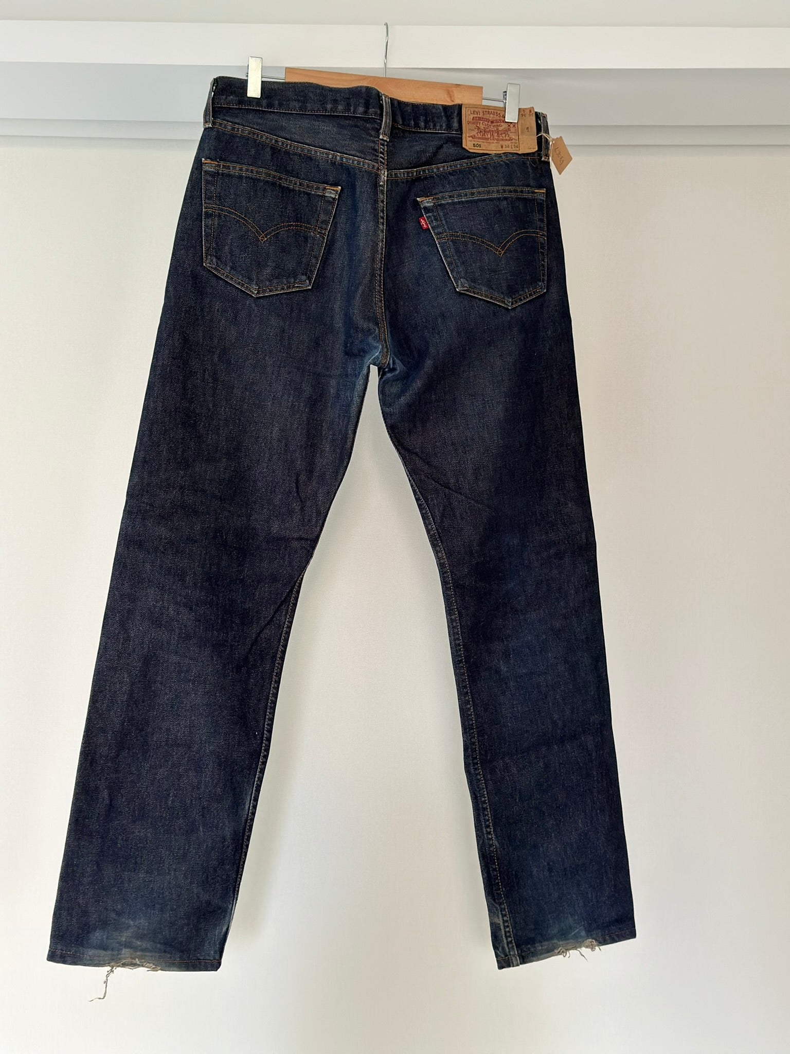 Vintage Y2K Levi's 501 Dark Wash Jeans  Back